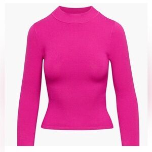 Aritzia Babaton Astrid Sculpt Knit Mockneck Top - Granita Pink - Size S